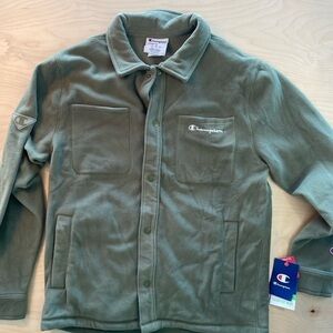 Champion Fleece Snap Down Jacket size Medium (G)